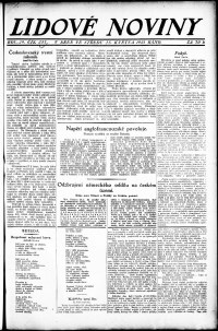 Lidov noviny z 25.5.1921, edice 1, strana 1