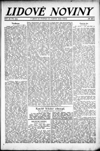 Lidov noviny z 25.5.1922, edice 1, strana 1