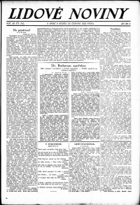 Lidov noviny z 25.6.1922, edice 1, strana 1