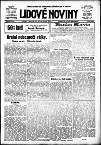 Lidov noviny z 25.7.1914, edice 3, strana 1