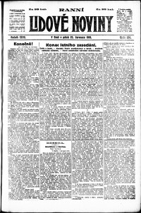 Lidov noviny z 25.7.1919, edice 1, strana 1