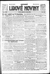 Lidov noviny z 25.7.1919, edice 2, strana 1
