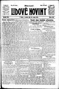 Lidov noviny z 25.8.1917, edice 1, strana 1