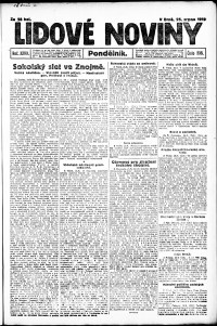 Lidov noviny z 25.8.1919, edice 1, strana 1