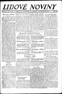 Lidov noviny z 25.8.1921, edice 2, strana 1