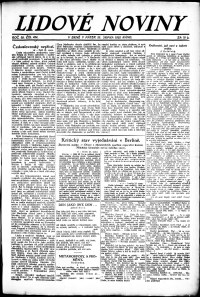 Lidov noviny z 25.8.1922, edice 1, strana 1
