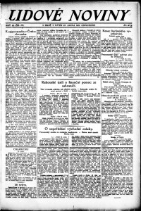 Lidov noviny z 25.8.1922, edice 2, strana 1