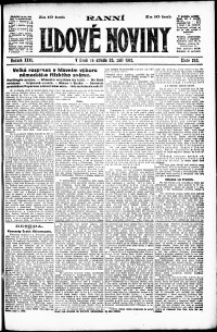 Lidov noviny z 25.9.1918, edice 1, strana 1