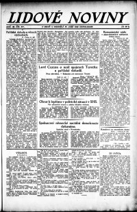 Lidov noviny z 25.9.1922, edice 2, strana 1