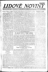Lidov noviny z 25.10.1920, edice 1, strana 1
