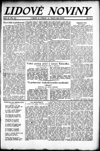 Lidov noviny z 25.10.1922, edice 1, strana 1