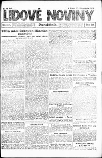 Lidov noviny z 25.11.1918, edice 1, strana 1