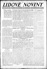 Lidov noviny z 25.11.1920, edice 1, strana 1