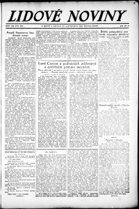 Lidov noviny z 25.11.1921, edice 1, strana 1