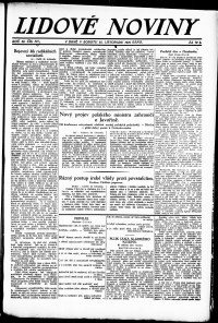 Lidov noviny z 25.11.1922, edice 1, strana 1
