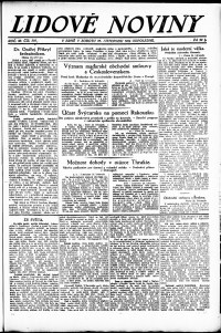 Lidov noviny z 25.11.1922, edice 2, strana 1