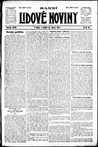 Lidov noviny z 26.1.1919, edice 1, strana 1