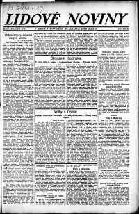 Lidov noviny z 26.1.1920, edice 1, strana 1