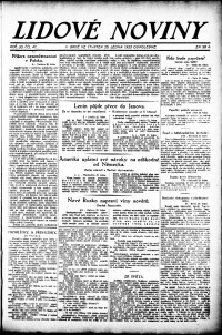 Lidov noviny z 26.1.1922, edice 2, strana 1