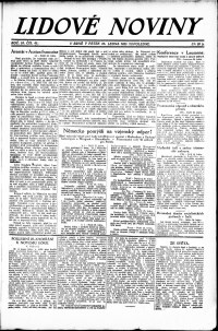 Lidov noviny z 26.1.1923, edice 2, strana 1