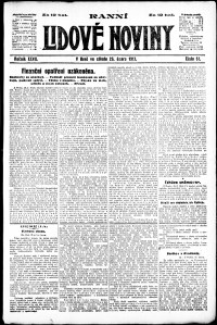 Lidov noviny z 26.2.1919, edice 1, strana 1