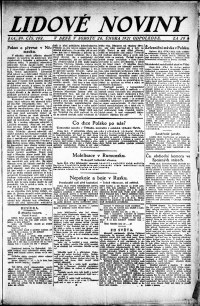 Lidov noviny z 26.2.1921, edice 2, strana 1
