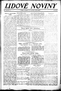Lidov noviny z 26.2.1922, edice 1, strana 1