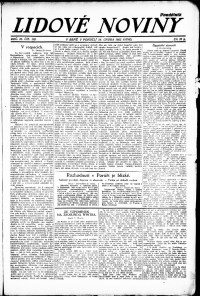 Lidov noviny z 26.2.1923, edice 1, strana 1