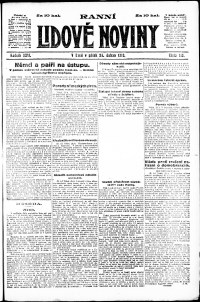 Lidov noviny z 26.4.1918, edice 1, strana 1
