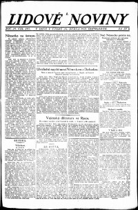 Lidov noviny z 26.4.1921, edice 2, strana 1