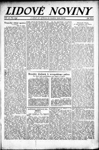Lidov noviny z 26.4.1922, edice 2, strana 1