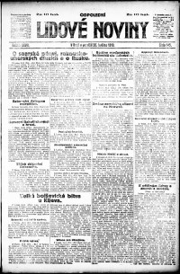 Lidov noviny z 26.5.1919, edice 1, strana 1