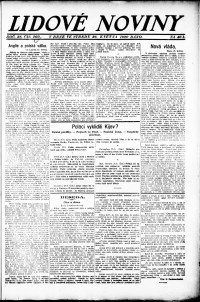 Lidov noviny z 26.5.1920, edice 1, strana 1