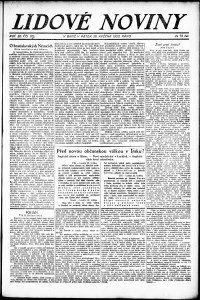 Lidov noviny z 26.5.1922, edice 2, strana 1