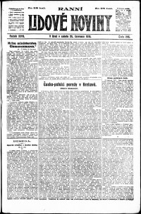 Lidov noviny z 26.7.1919, edice 1, strana 1