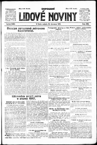 Lidov noviny z 26.7.1919, edice 2, strana 1