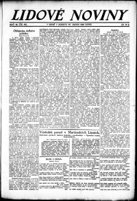 Lidov noviny z 26.8.1922, edice 1, strana 1