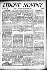 Lidov noviny z 26.8.1922, edice 2, strana 1