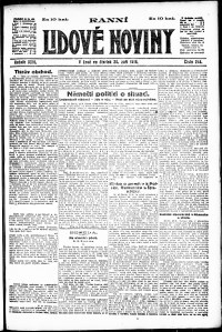 Lidov noviny z 26.9.1918, edice 1, strana 1
