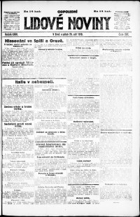 Lidov noviny z 26.9.1919, edice 2, strana 1