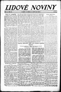 Lidov noviny z 26.9.1923, edice 1, strana 1