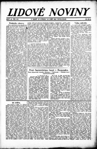 Lidov noviny z 26.9.1923, edice 2, strana 1