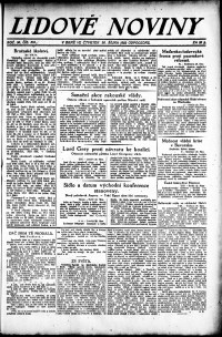 Lidov noviny z 26.10.1922, edice 2, strana 1