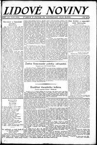 Lidov noviny z 26.11.1920, edice 1, strana 1