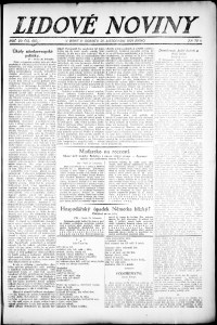 Lidov noviny z 26.11.1921, edice 1, strana 1