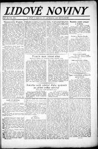Lidov noviny z 26.11.1921, edice 2, strana 1
