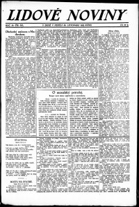 Lidov noviny z 26.11.1922, edice 1, strana 1