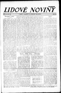 Lidov noviny z 26.11.1923, edice 1, strana 1