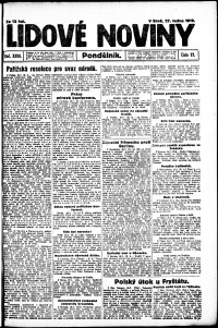 Lidov noviny z 27.1.1919, edice 1, strana 1