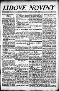 Lidov noviny z 27.1.1920, edice 1, strana 1
